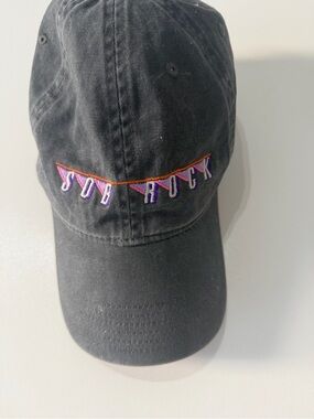 OTTO Black Baseball Cap with Purple and Orange 'Sob Rock' Embroidery